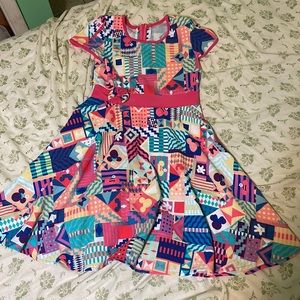 Disney Inspired Dress Geometric Shapes and Vibrant Colors Size 8